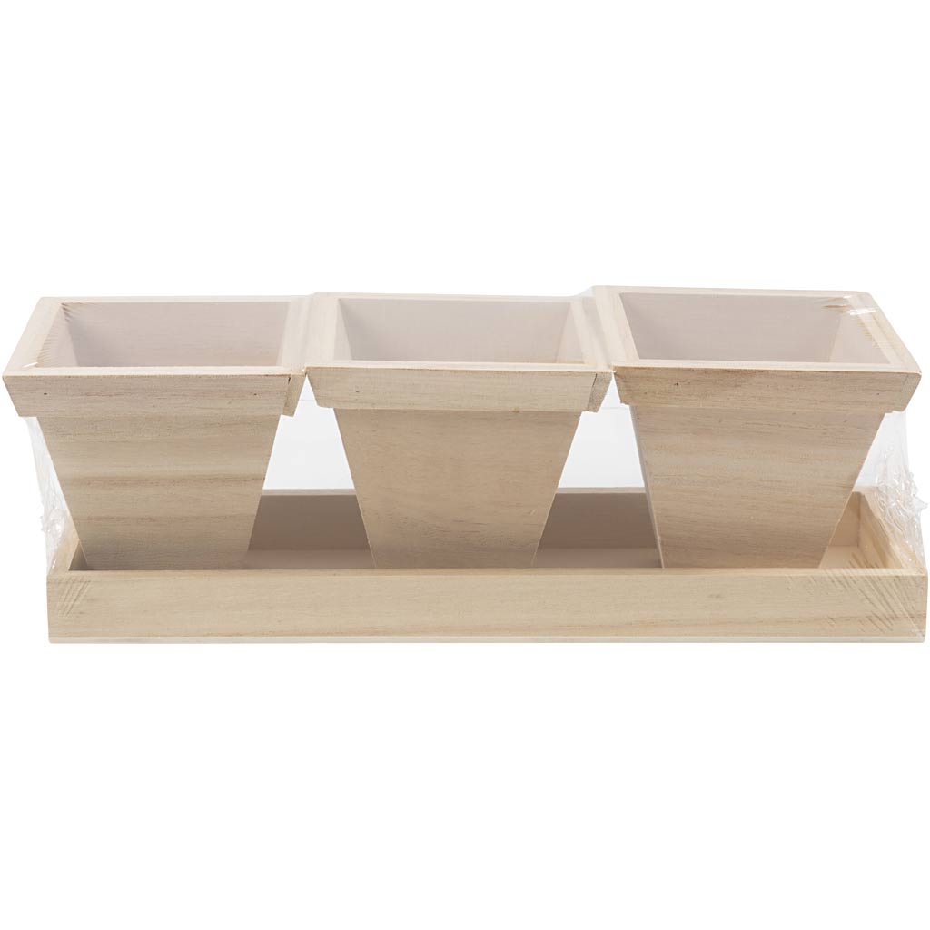 Ensemble de pots de fleurs Creativ company, dimensions 27x9x9 cm, 1 kit