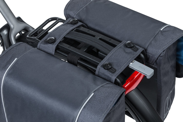 Basil Sport Design Sacoche double pour vélo - Anthracite - Vélo électrique - Unisexe - Réfléchissant