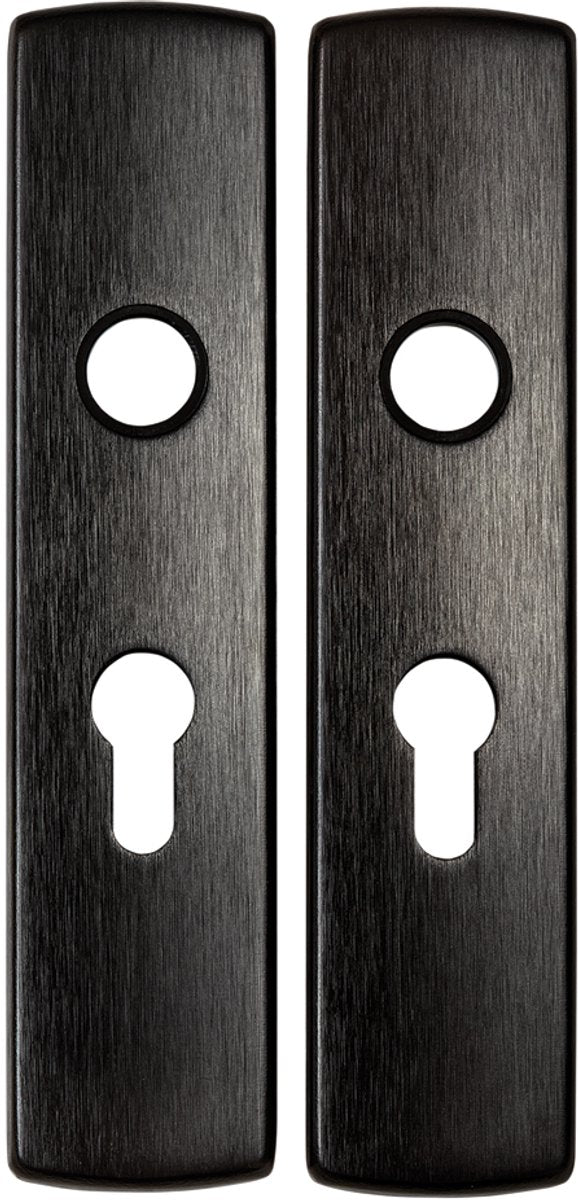 Poignée de porte Axa sur bouclier - noir - aluminium - - 6210 poignée de verrouillage de ferrure de porte intérieure tout noir pour portes intérieures, ensemble pc55