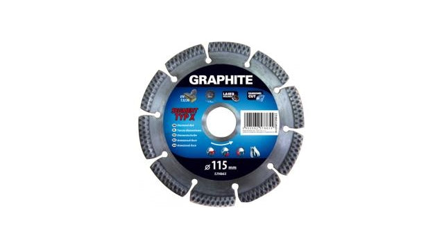 Graphite Graphite Diamond Disc 115x22x8.0x2.2mm, Type de segment X, Lasered, Hard Materials MPA EN13236