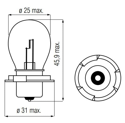 BOSMA LAMP 12V-15W P26S