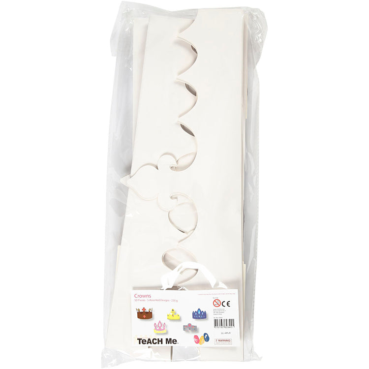 Couronnes Creativ company, h : 10-16,5 cm, l : 60 cm, 230 g, blanc, 50 pièces 1 boîte