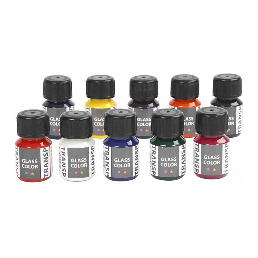 Couriv Company Couleur en verre transparent couleur de peinture en verre, 10x30 ml