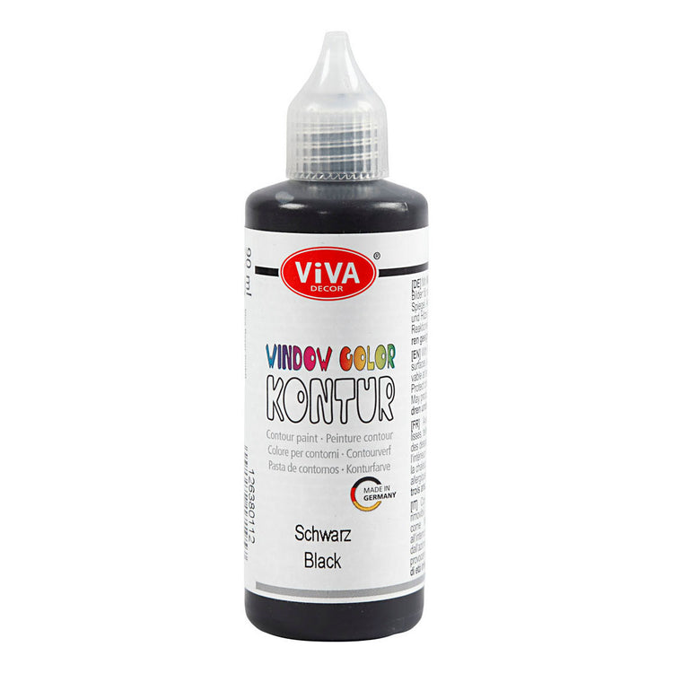 Creativ Company Peinture pour vitres et autocollants de couleur noire, 90ml