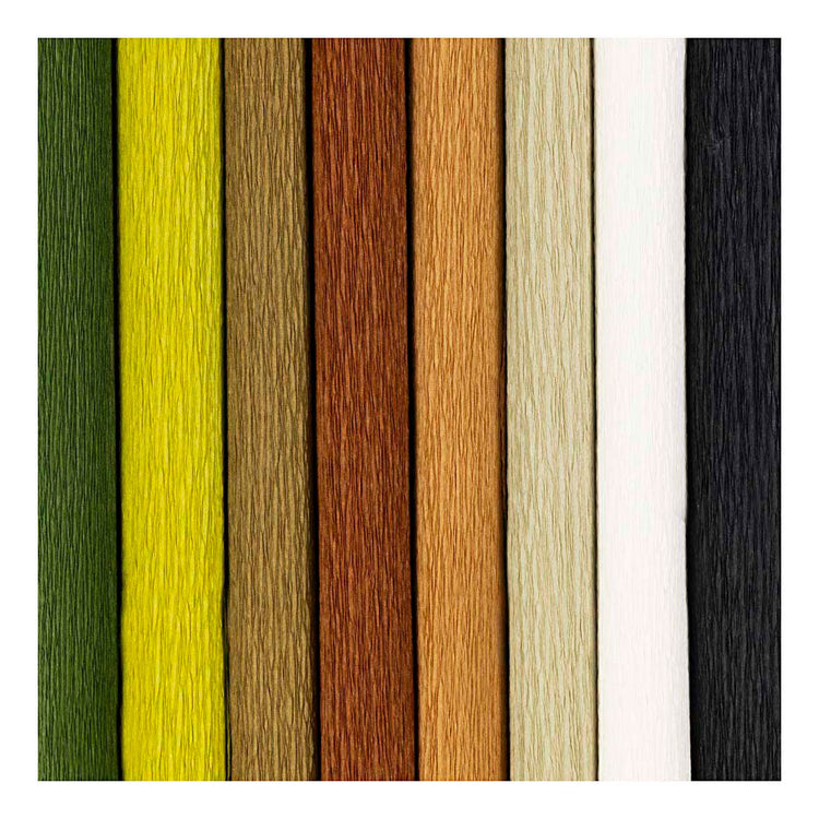 Papier crépon Creativ company, feuille 25x60 cm, taux de crêpe : 180%, 105 gr, naturel, 8 feuilles 1 boîte