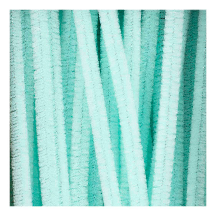 Creativ company chenille, l: 30 cm, épaisseur 6 mm, turquoise clair, 50 pièces 1 boîte