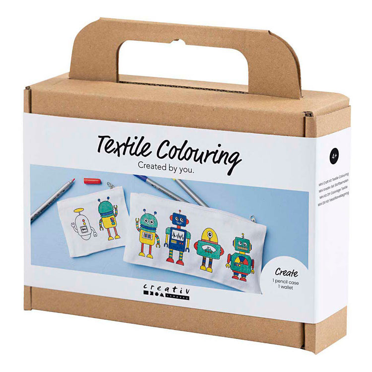 Creativ company mini hobby set décoration textile, robot, couleurs primaires, 1 boîte