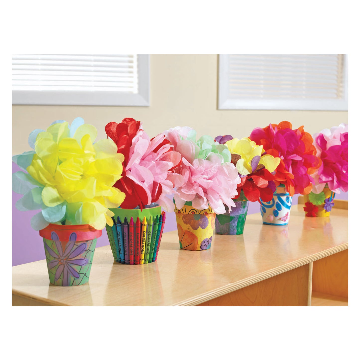 Colorations - Décorez votre propre pot de fleur Papier -Moche, ensemble de 10