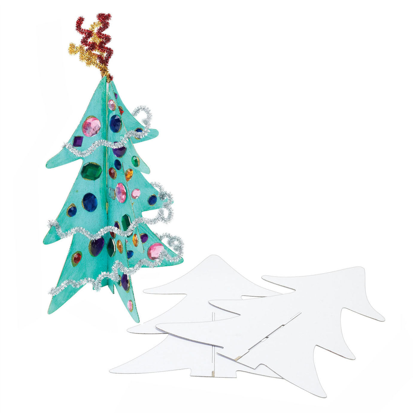 Colorations - Décorez votre propre arbre de Noël 3D, ensemble de 12