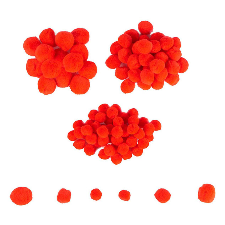 Colorations - mini-pompons rouge, 100e.