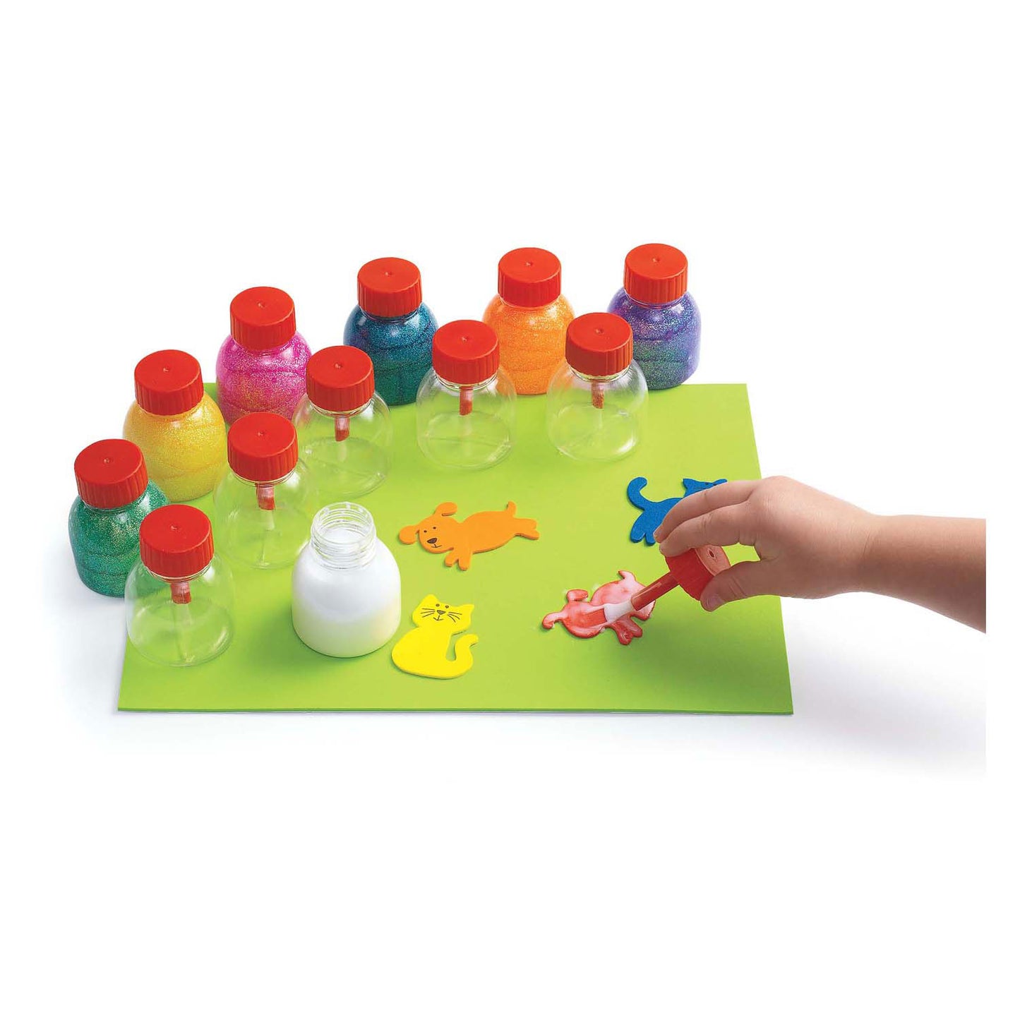 Colorations - pots de colle réutilisables avec pinceaux, 12 pcs.