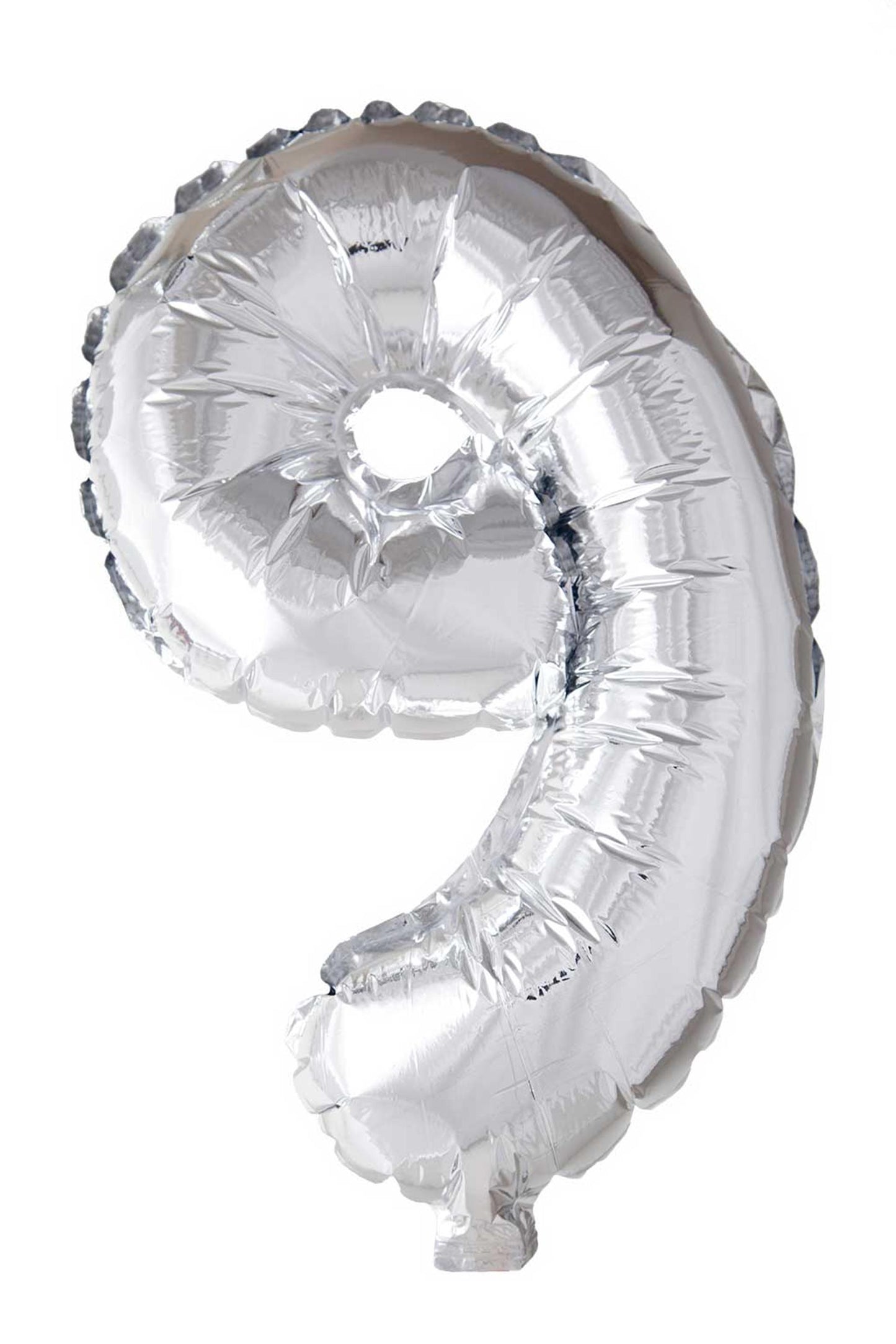 Ballon aluminium Globos numéro '9' argent 40cm