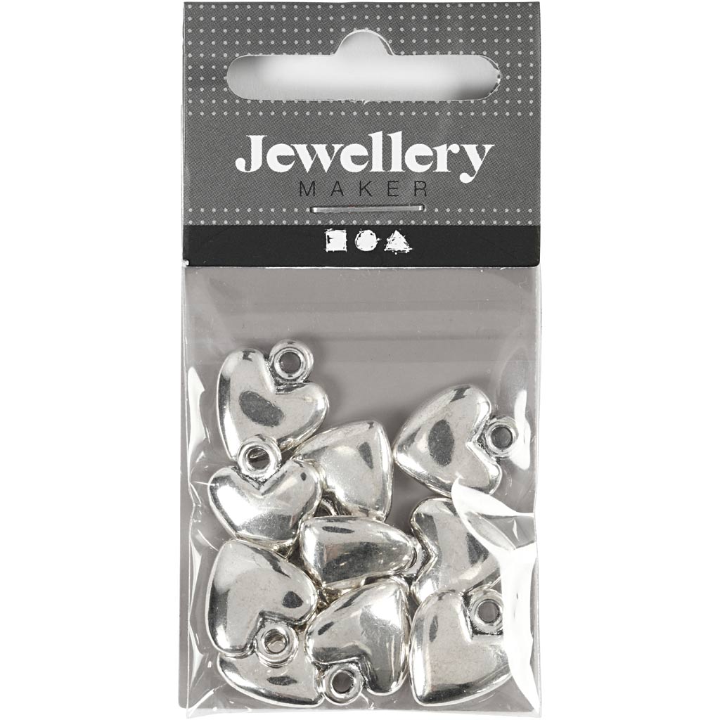 Creativ Company Heart-Shaded Pendant Silver-Plated, 10st.