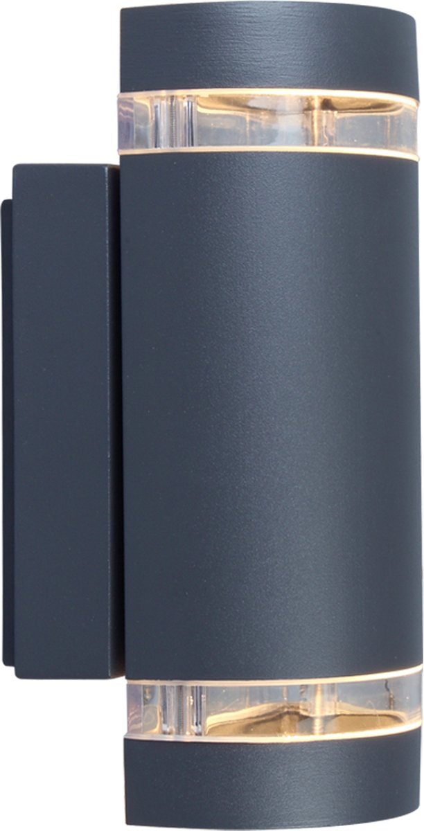 Lutec focus - applique d'extérieur avec raccord gu10 - haut vers le bas - aluminium premium - résistant aux intempéries ip44 - gris foncé