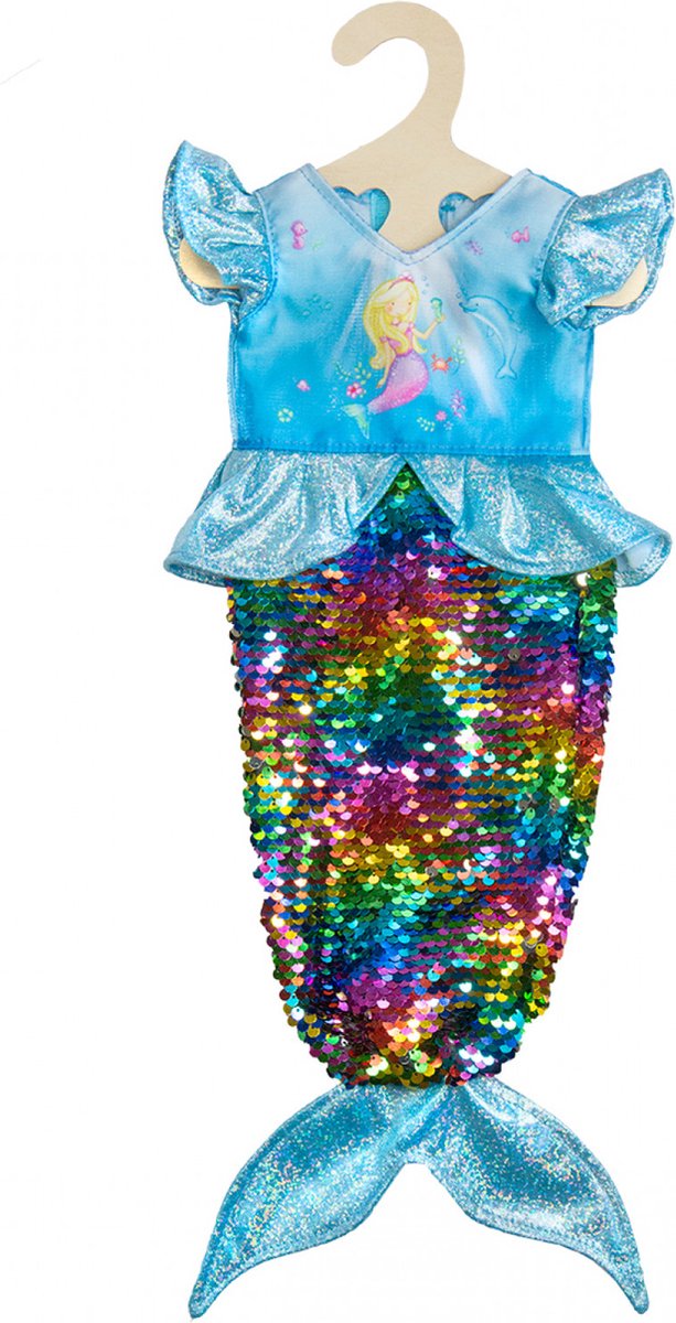 Sirène de robe de poupée avec paillettes, 28-35 cm