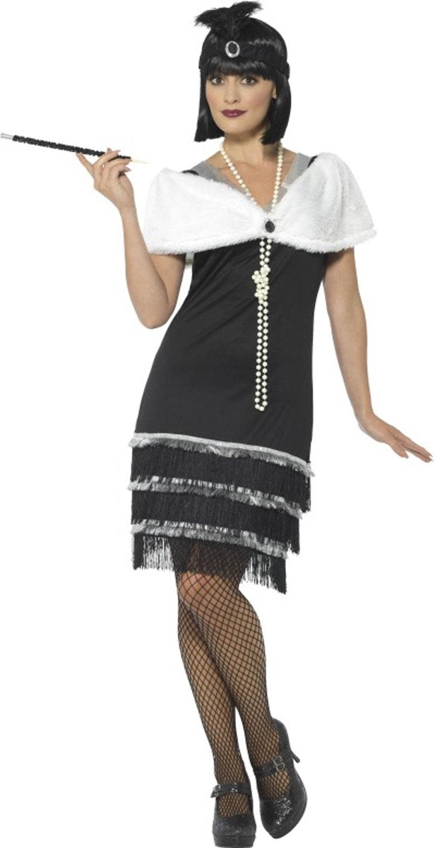 Smiffys Robe à clapet des années 1920 noire - taille m