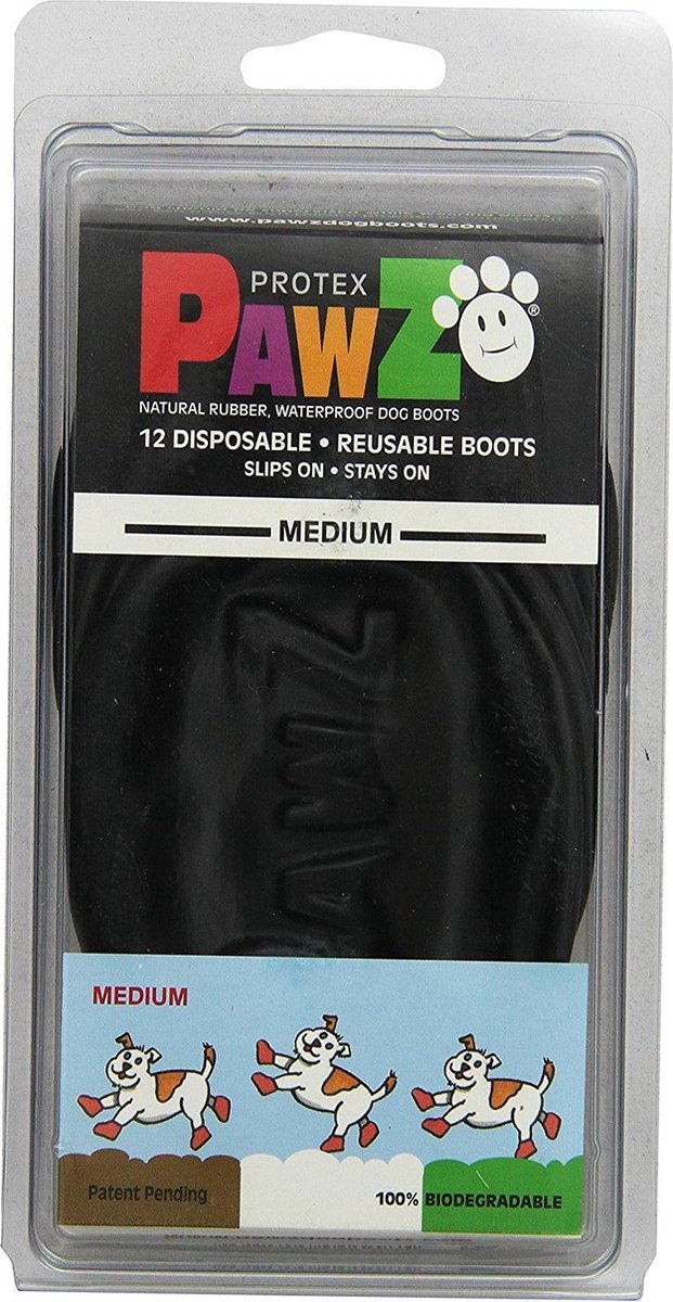 Chaussures pour chien Pawz - noir moyen