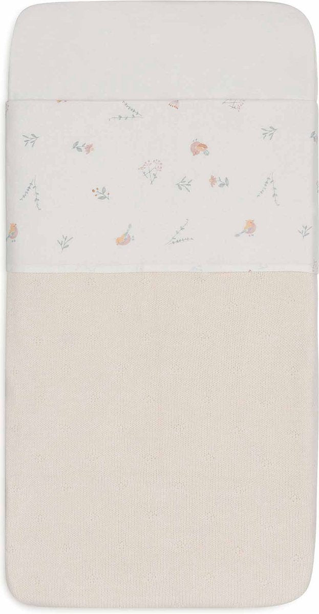 Jollein - drap de lit bébé - 120x150cm - lit, lit bébé - coton - jolis oiseaux