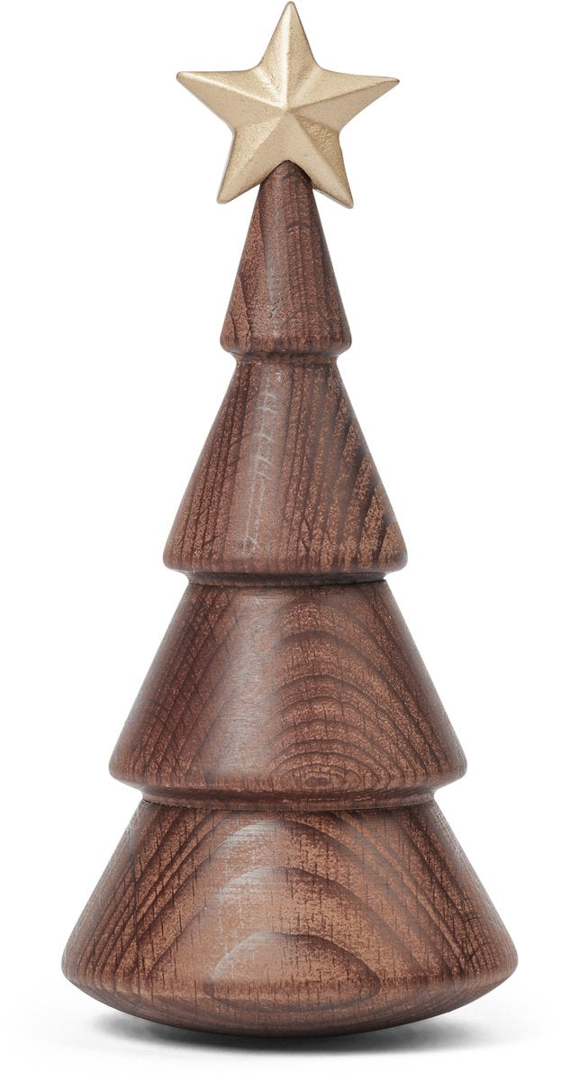Spring Copenhagen figurine en bois gobelet l'arbre de Noël étoile dorée 83g h13,8xw6,0xl6,0cm (fabriqué au Vietnam) figurine jouet pour enfants et adultes