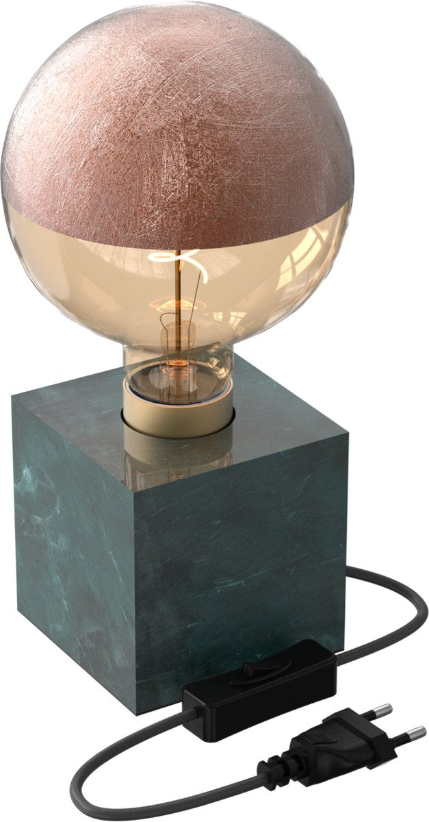 Lampe de table Calex carrée en marbre - e27 - vert - excl. source de lumière