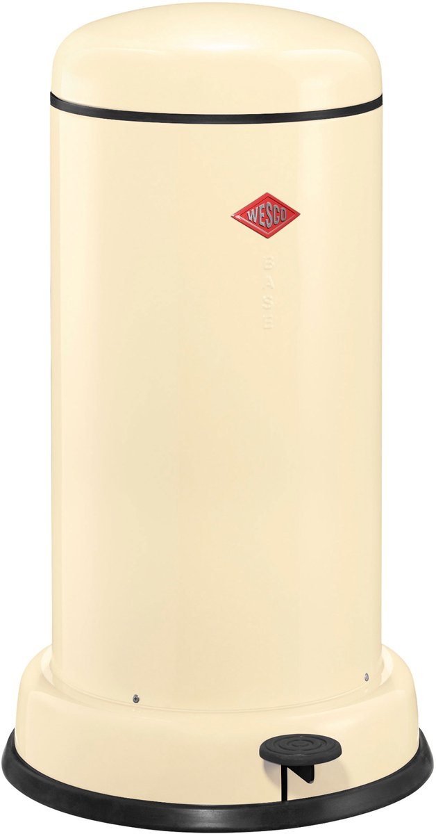 Poubelle Wesco baseboy avec fermeture amortie | 20 litres | métal - amande | poubelle à pédale