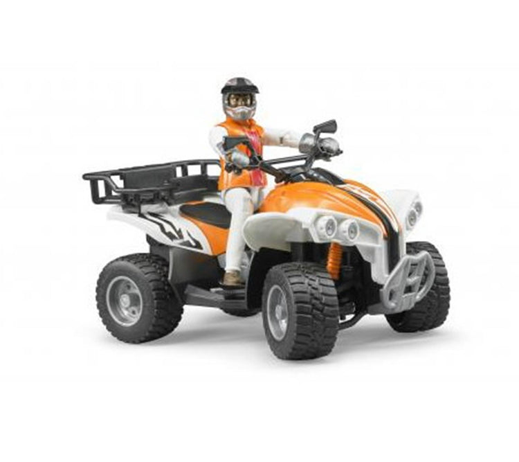 Quad Bruder avec pilote orange et blanc