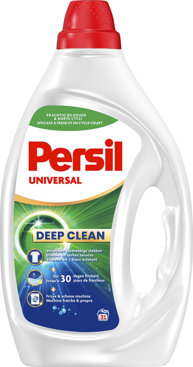 Persil gel universel - lessive liquide - pour toutes les couleurs de linge - détachant puissant - 4 x 31 lavages