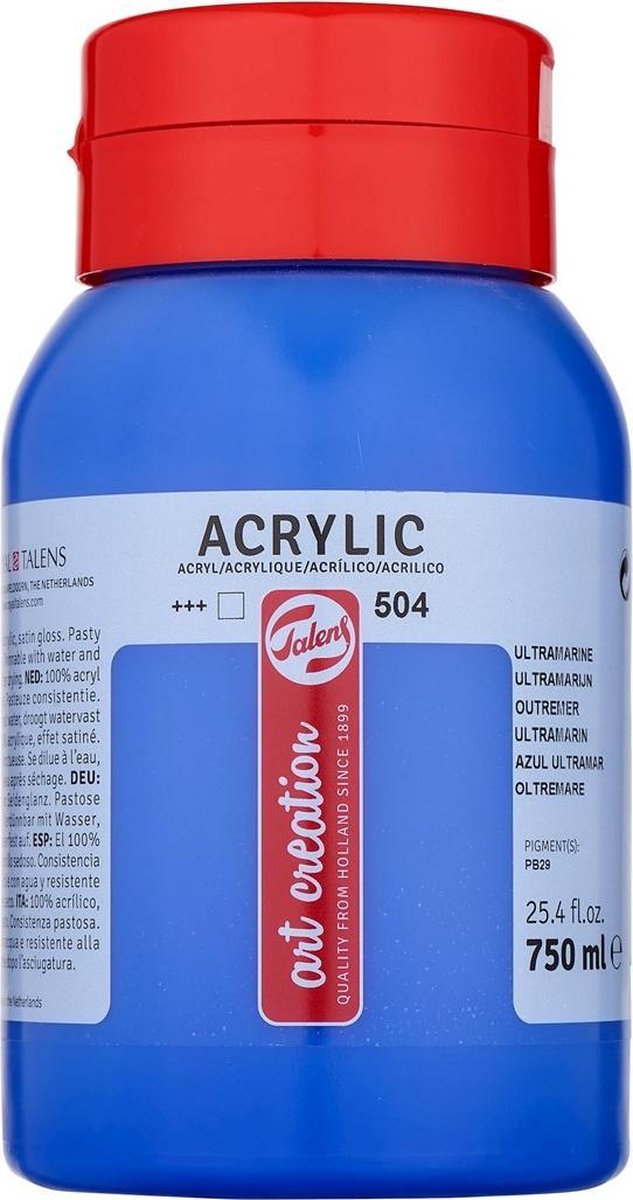 Talens art création peinture acrylique pot 750 ml outremer 504