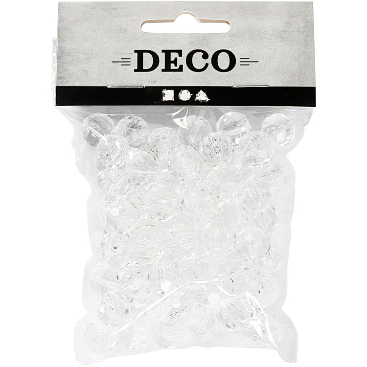 Perles acryliques Creativ company, taille 12 mm, diamètre du trou 1,2 mm, transparent brillant, 77 pièces 1 boîte