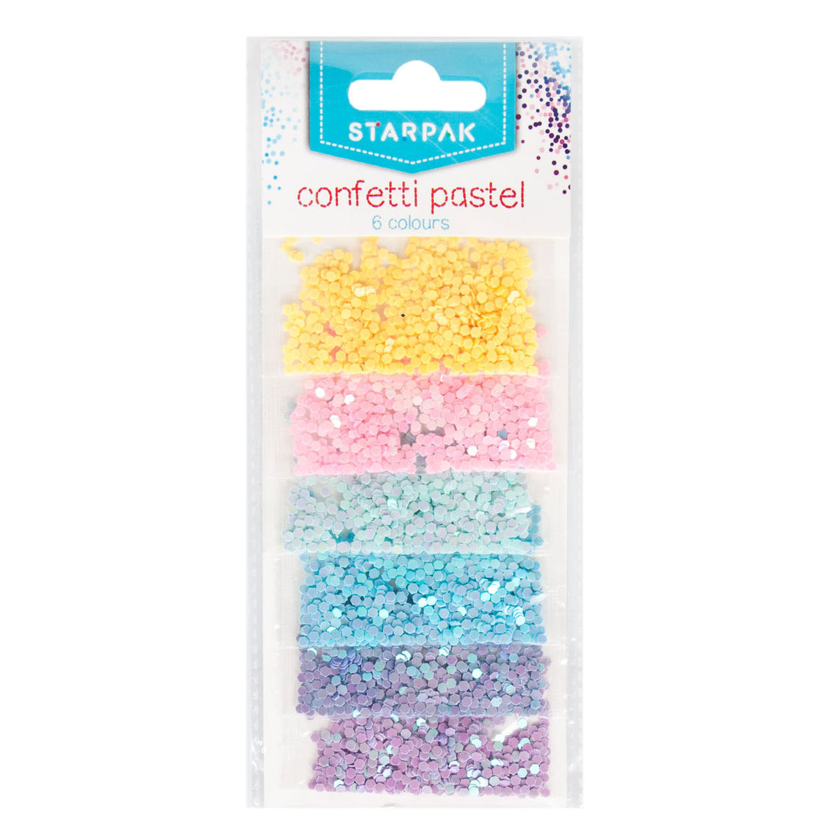 Confettis brillant pastel 2G, 6 couleurs