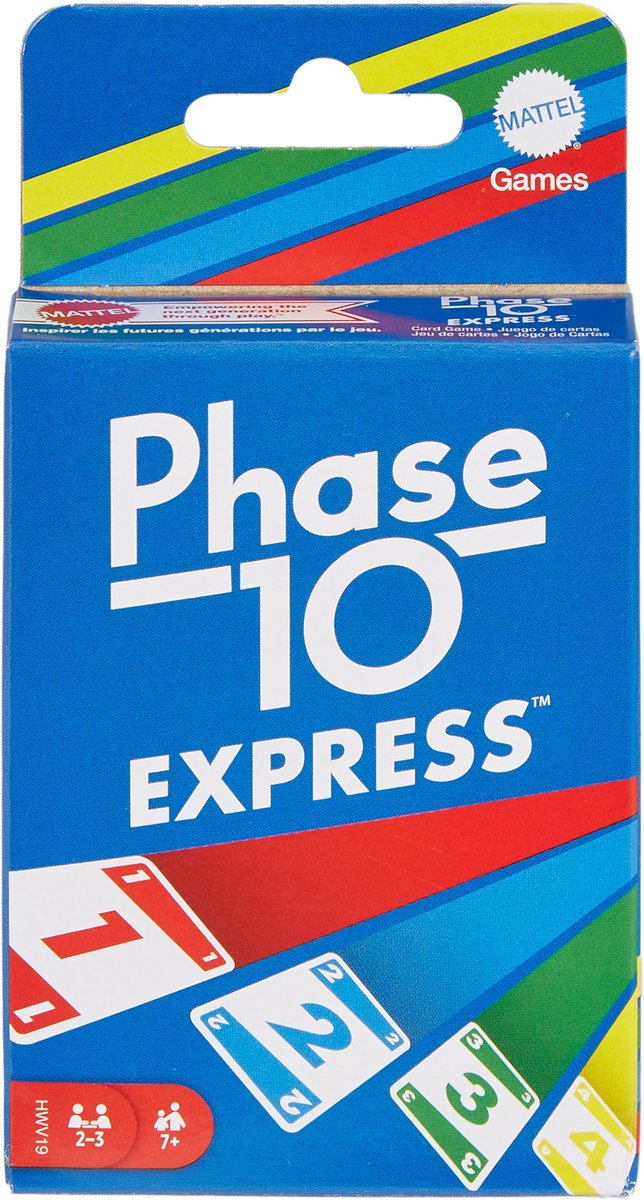 Jeux Mattel - jeu de cartes express phase 10 - cadeau chaussure - cadeau Sinterklaas - cadeau Noël - anniversaire - multiplaza