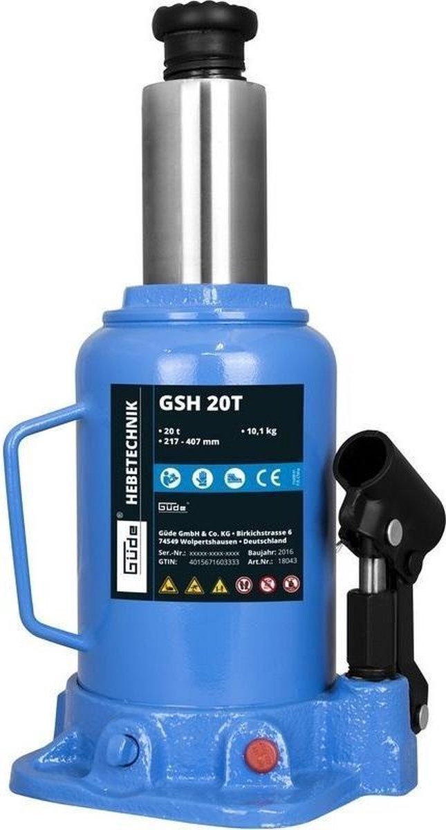 Cric bouteille hydraulique Güde gsh 20 tonnes