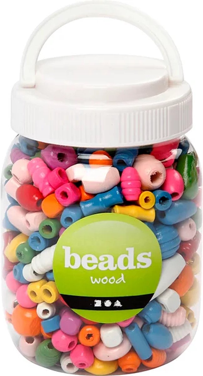 Couleurs de perles en bois, 460st.