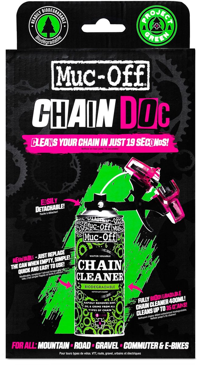 Nettoyant pour chaîne bio Muc-off 400 ml incl. dispositif de nettoyage de chaîne