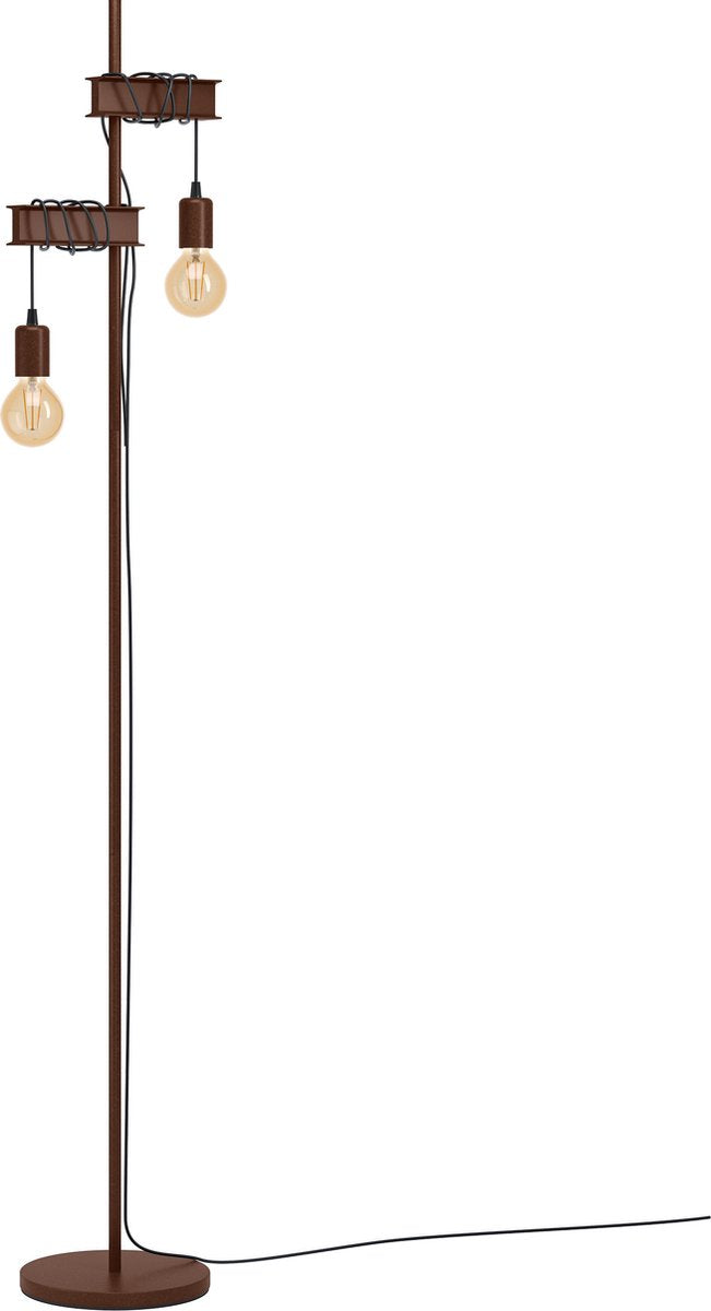 Lampadaire Eglo townshend 4 - e27 - 169 cm - marron noir
