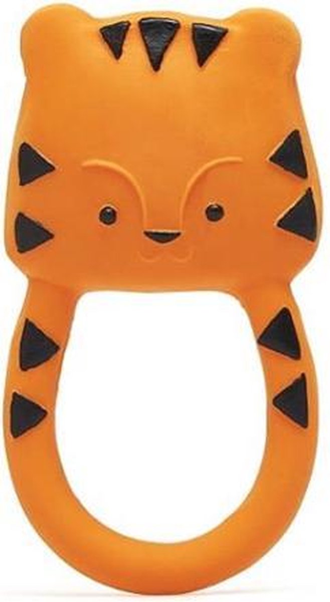 Lanco jouets anneau de dentition en caoutchouc Lanco - Nalu le tigre - orange