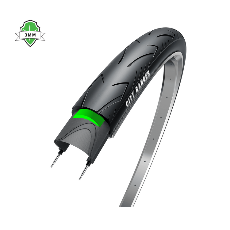 3M City Ranger, noir avec réflexion, 28x1 5 8x 13 8, Etro 37-622 3 mm Laye anti-fuite