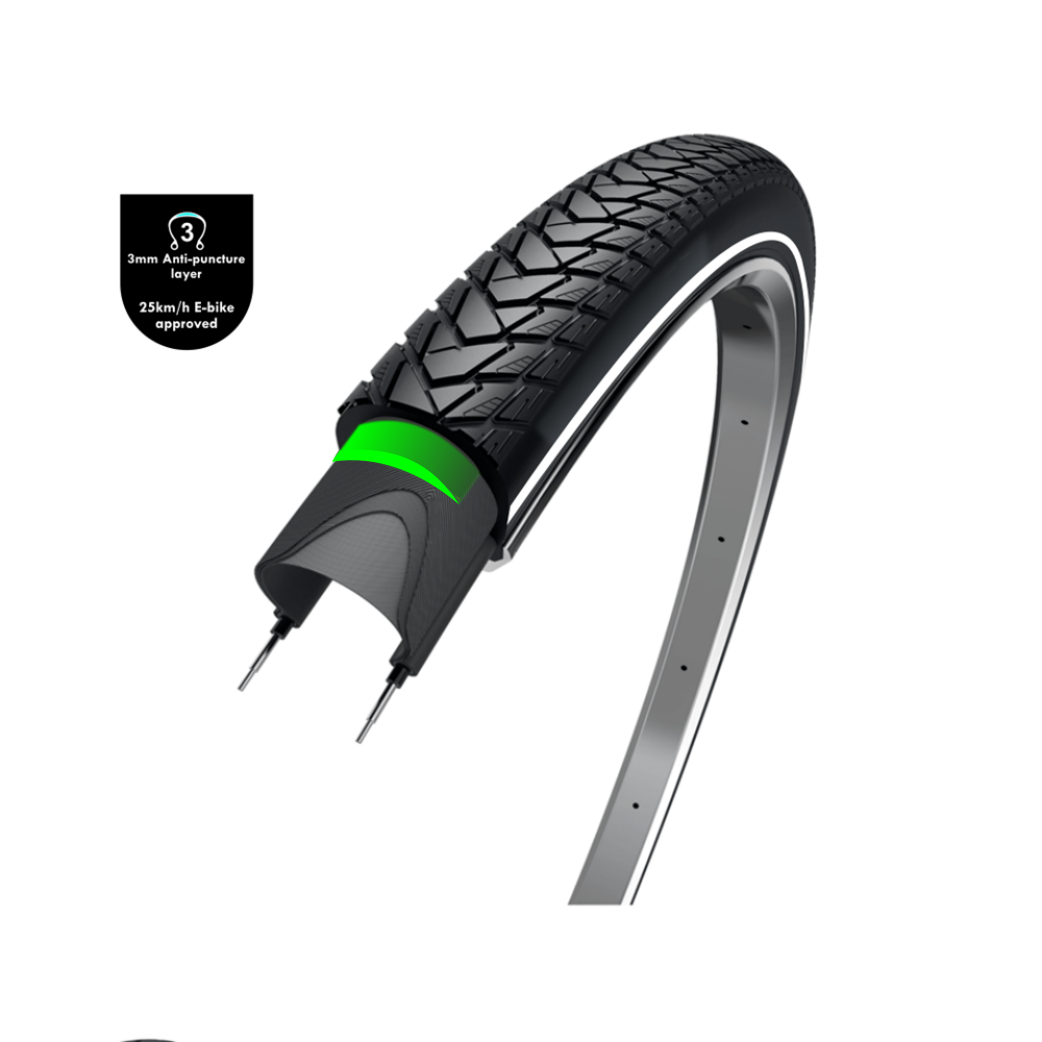 Tire extérieure du voyageur Wolff 28 x 1,50 (40-622) Antilek 3 mm noir
