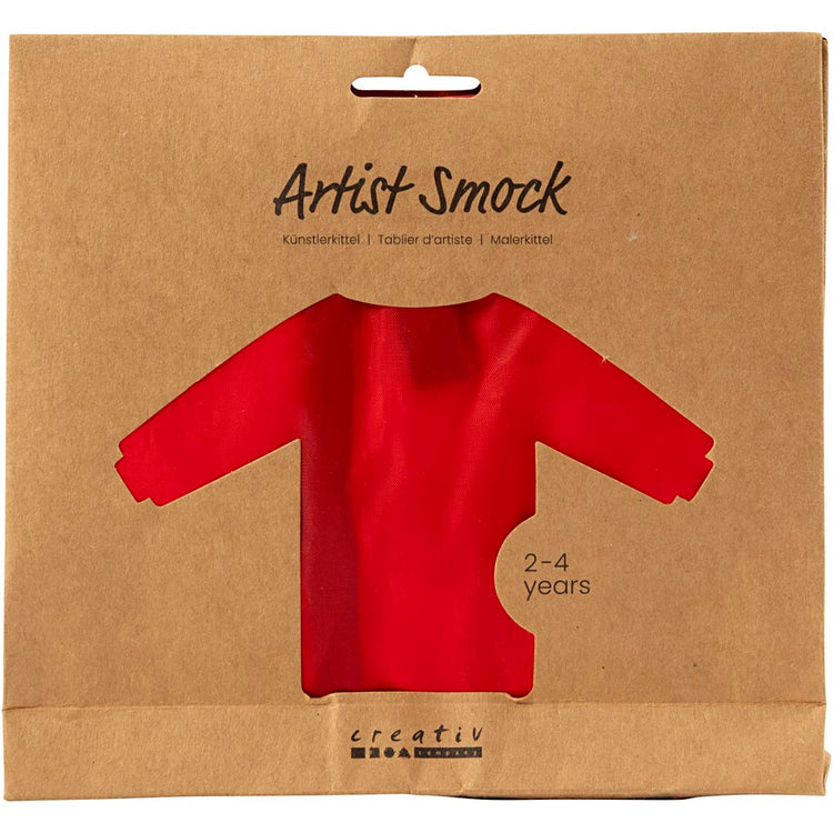 Blouse d'artiste Creativ company, l : 55 cm, taille 2-4 ans, rouge, 1 pièce