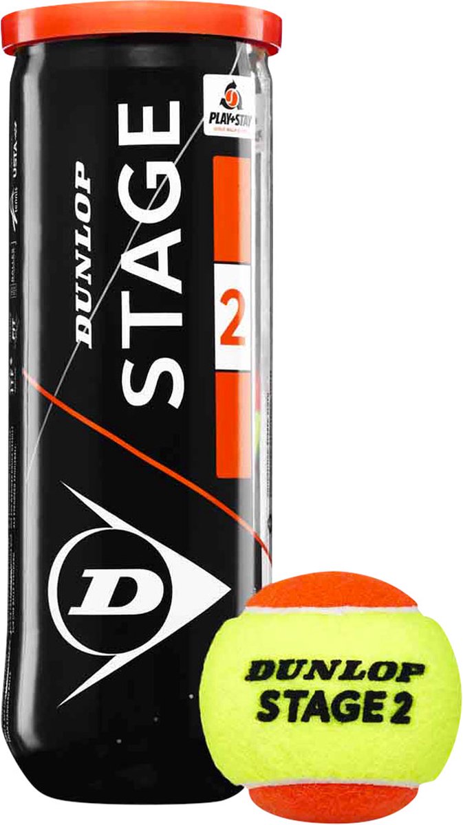 Balles de tennis Dunlop stage 2 - jaune orange - 3 pièces
