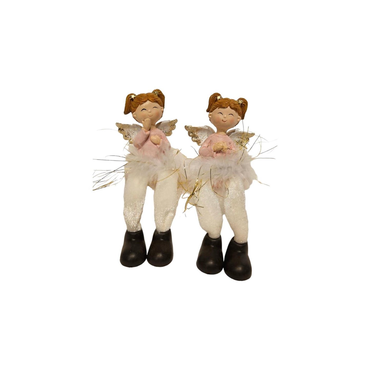 Statue d'ange ambiance manoir aux jambes pendantes, h8,5cm