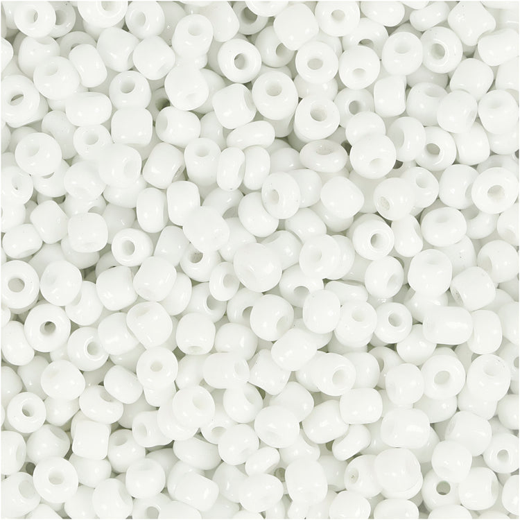 Perles de rocaille Creativ Company, d 3 mm, taille 8 0, taille du trou 0,6-1,0 mm, blanches, 25 g 1 boîte