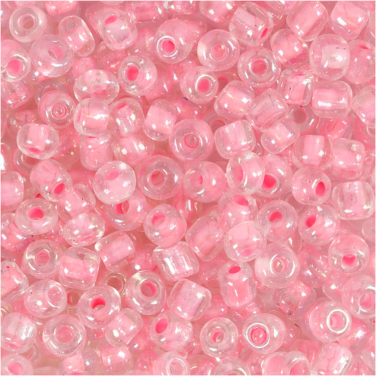 Perles de rocaille Creativ Company, d 4 mm, taille 6 0, taille du trou 0,9-1,2 mm, noyau rose, 25 g 1 boîte