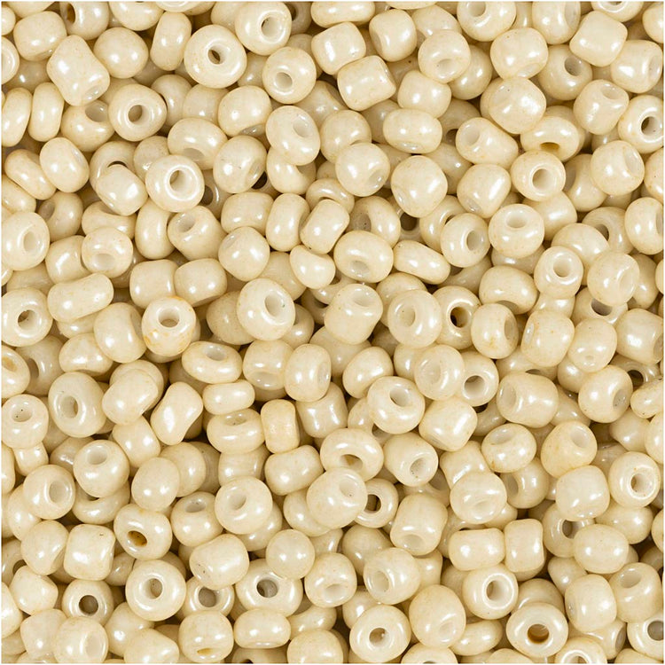 Perles de rocaille Creativ company, d 3 mm, taille 8 0, diamètre du trou 0,6-1,0 mm, blanc cassé, 25 gr 1 boîte