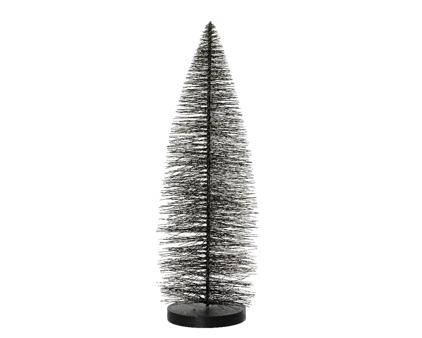Decoris statue sapin de Noël noir et doré 20cm
