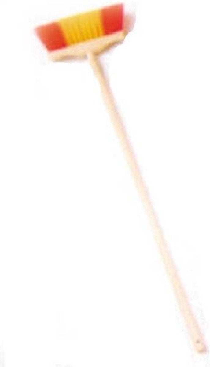 Balai pour enfants Klein Toys Pure Fresh - incl. manche en bois - 18x5x70 cm - rouge jaune