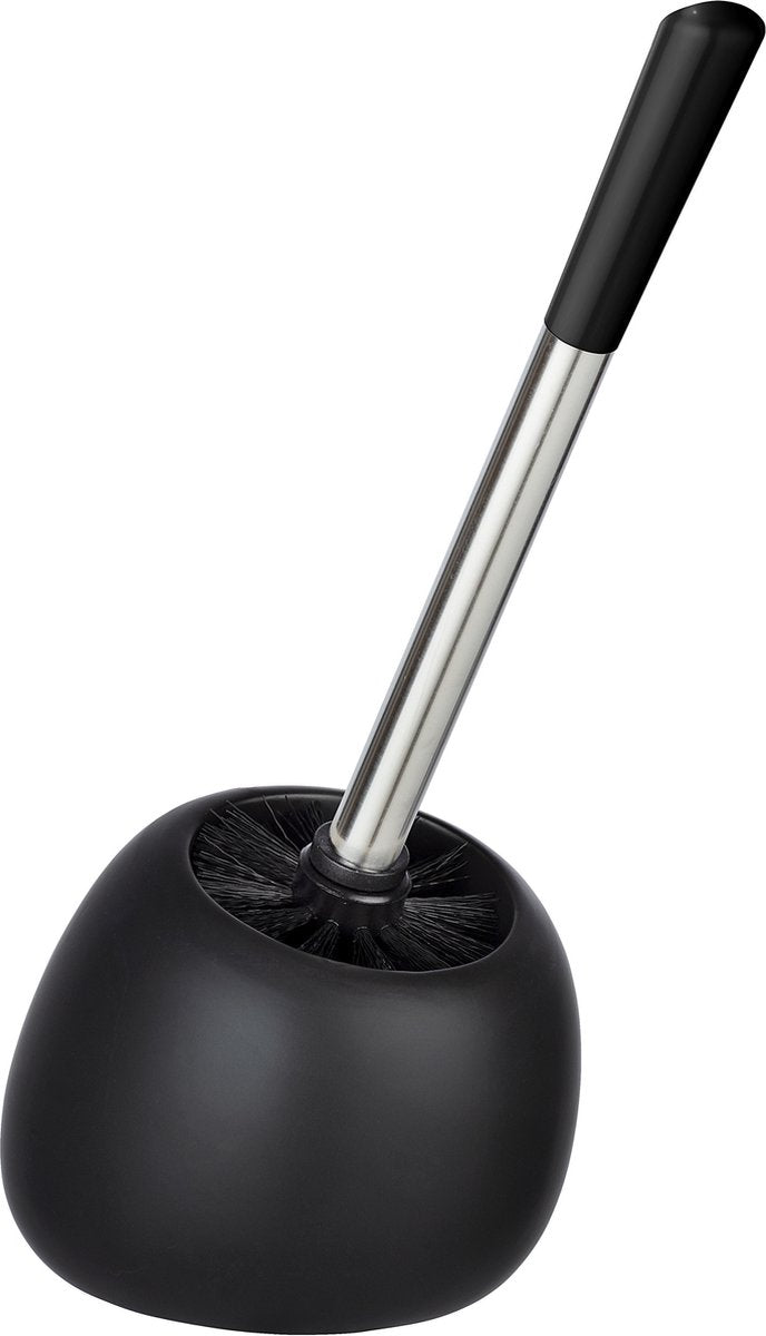 Wenko porte-brosse de toilette polaris céramique noir mat - brosse de toilette avec support - brosse de toilette avec support autoportante