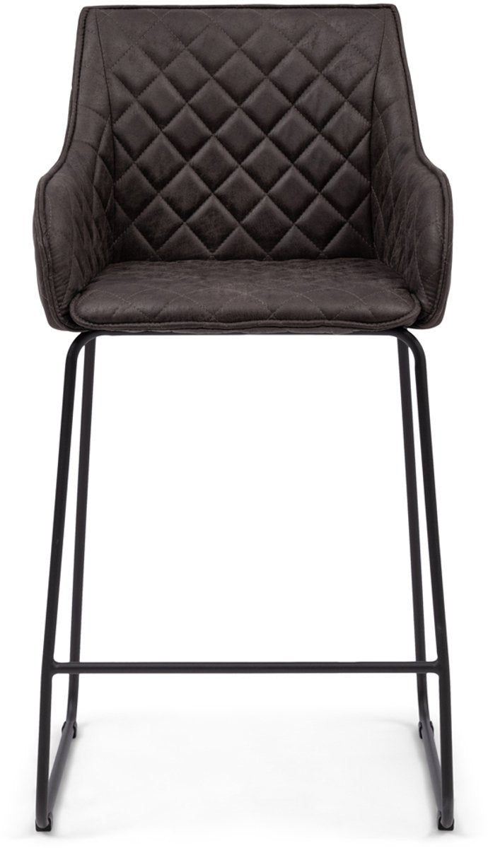 Tabouret de bar Riviera maison avec dossier - tabouret de comptoir Frisco Drive - marron