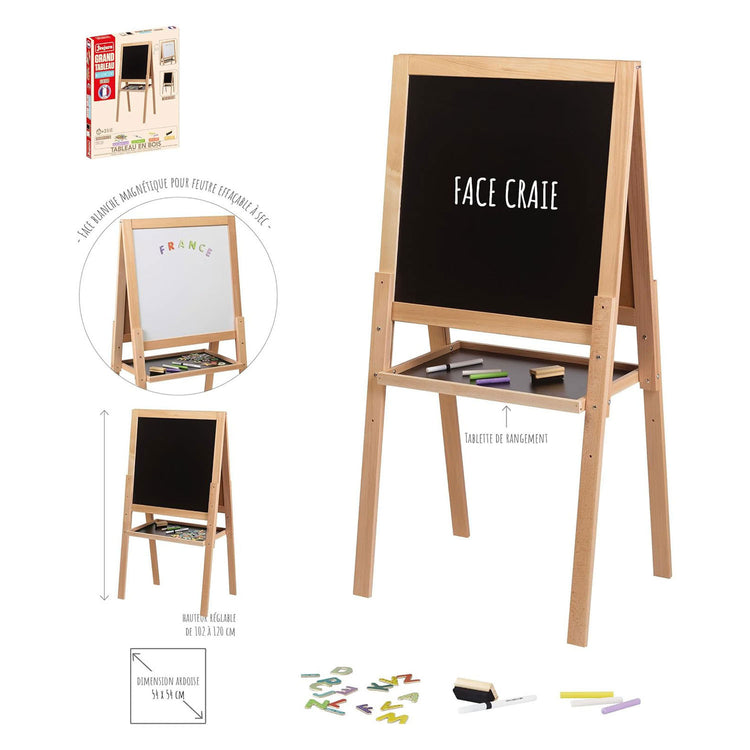 Craie et tableau blanc double face en bois Jeujura