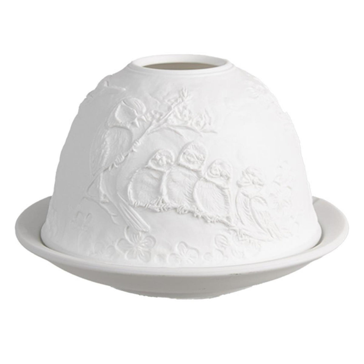 Clayre eef photophore oiseaux porcelaine Ø12x8cm